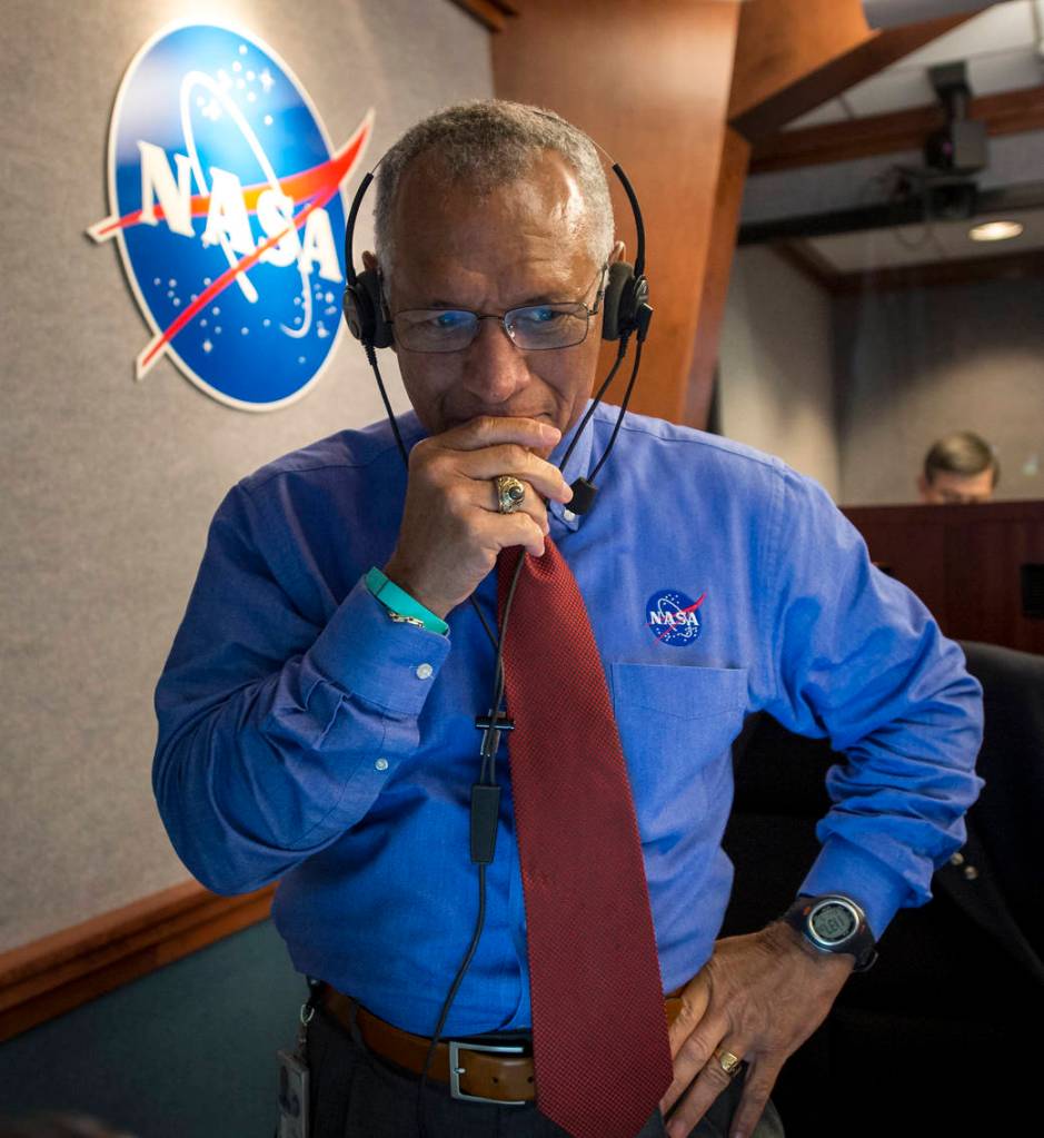 NASA Administrator Charles Bolden Pauses for a Moment after Watching Orion Splashdown