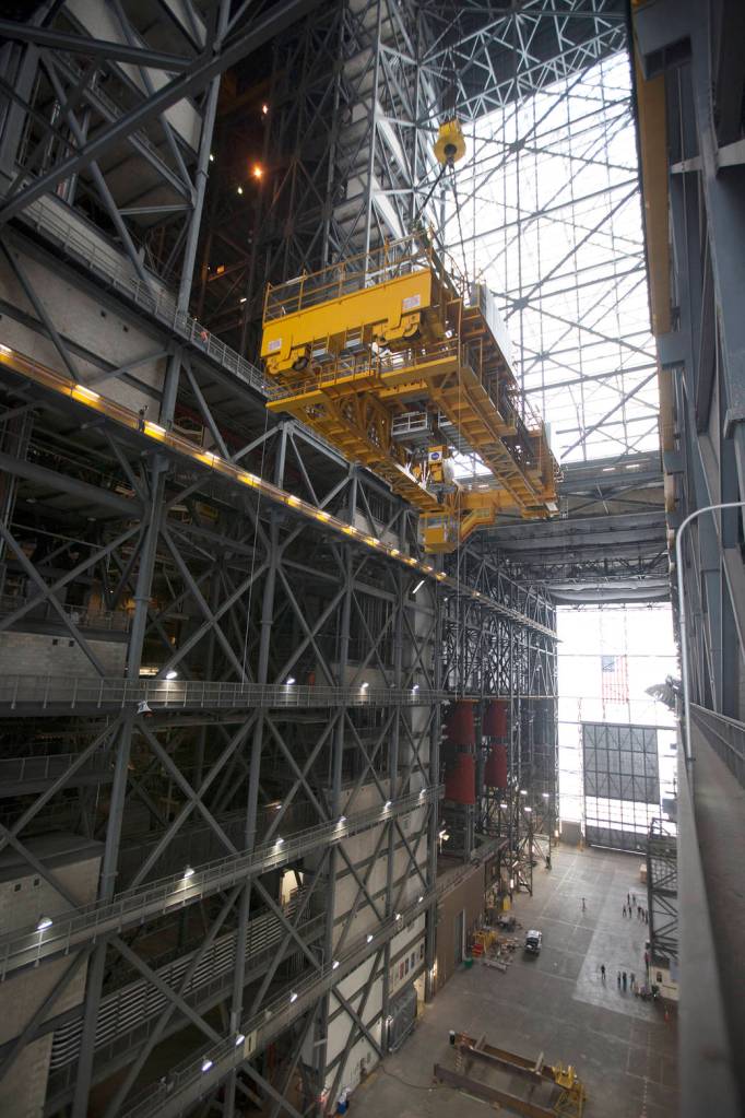 Upgraded 175-ton Crane Returned to Position Inside VAB
