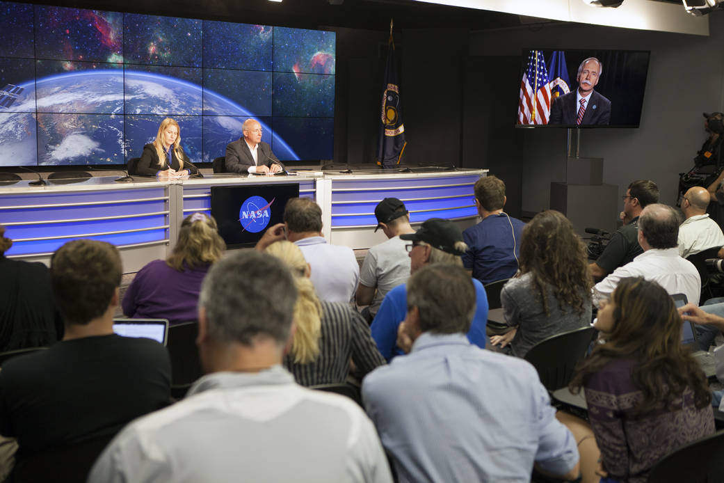 Stephanie Schierholz, NASA Office of Communications and Michael Suffredini, manager of the ISS Program Office