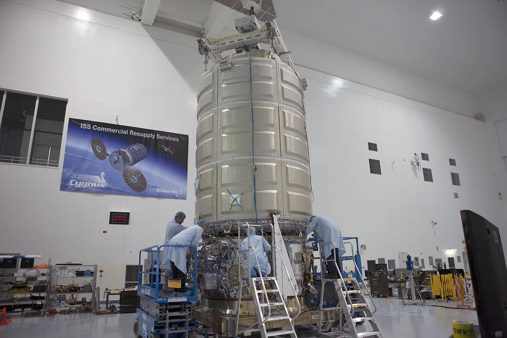 Cygnus Pressurized Module connected to Service module