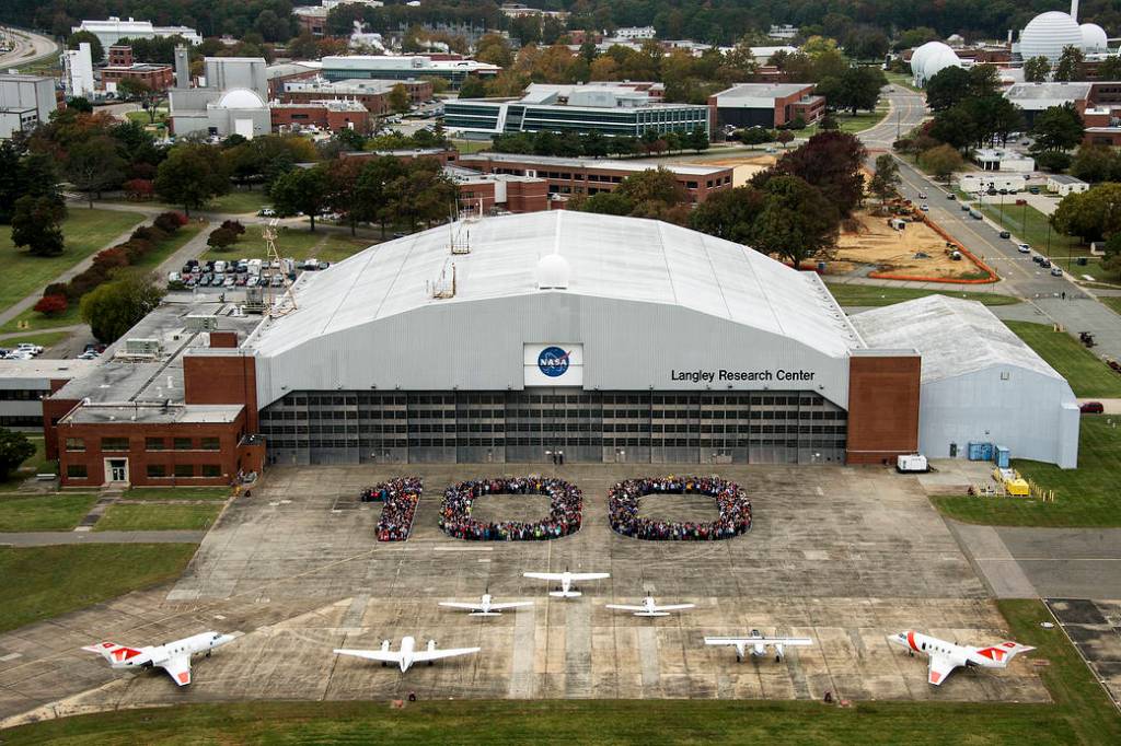 NASA Langley employees gather for centennial photo shoot