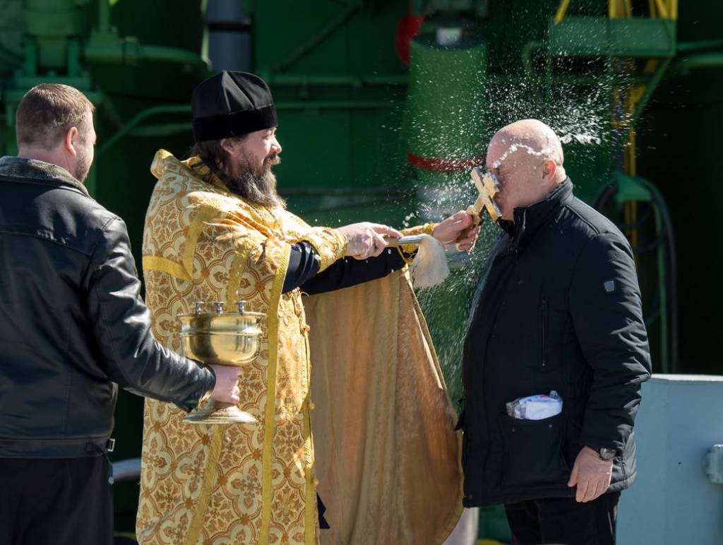 An Orthodox Priest Blesses Sergey Semchenko