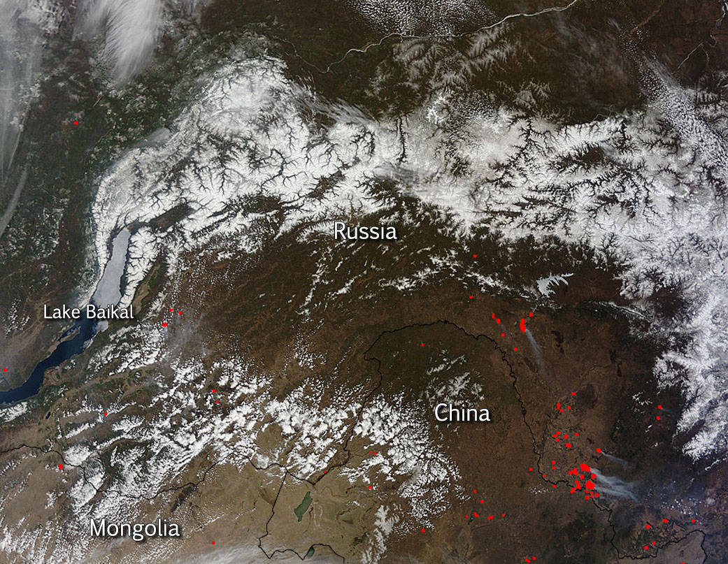 Fires in Zavitinsky region of Russia