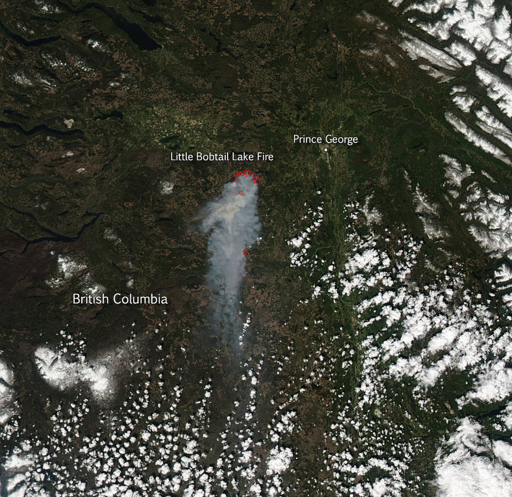 Little Bobtail lake fire in British Columbia