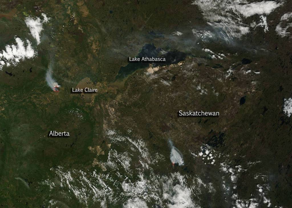 Fires in Alberta and Saskatchewan, Canada