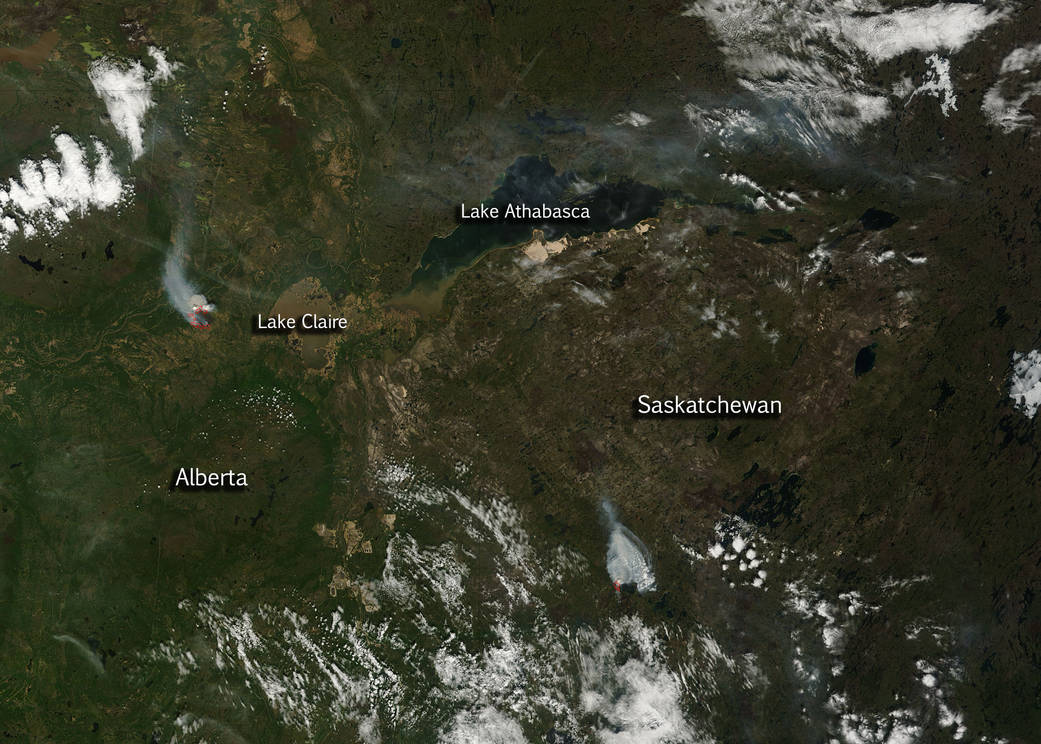Terra image of Canadian fires