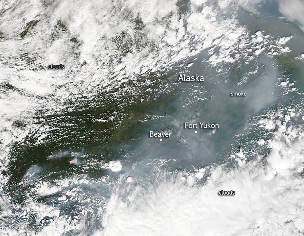 Dozens of Alaskan Wildfires Detected by NASA Satellite