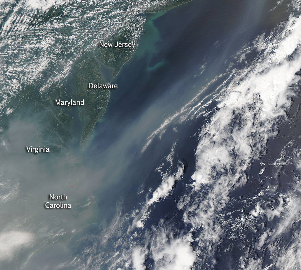 Canadian wildfire smoke over East Coast of U.S.