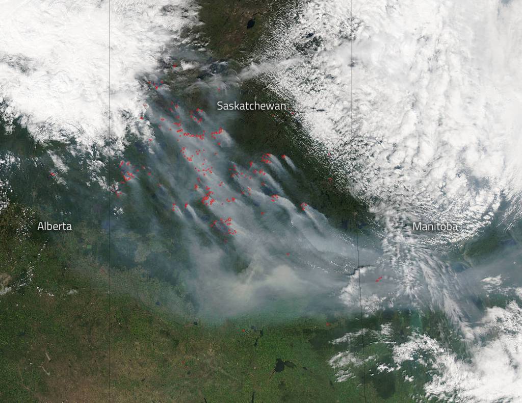 Dozens of Fires Spread Across the Province of Saskatchewan