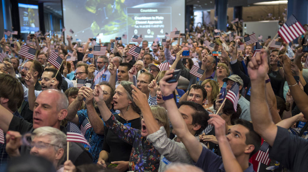 Guest and New Horizons team members countdown to the spacecraft's closest approach to Pluto.