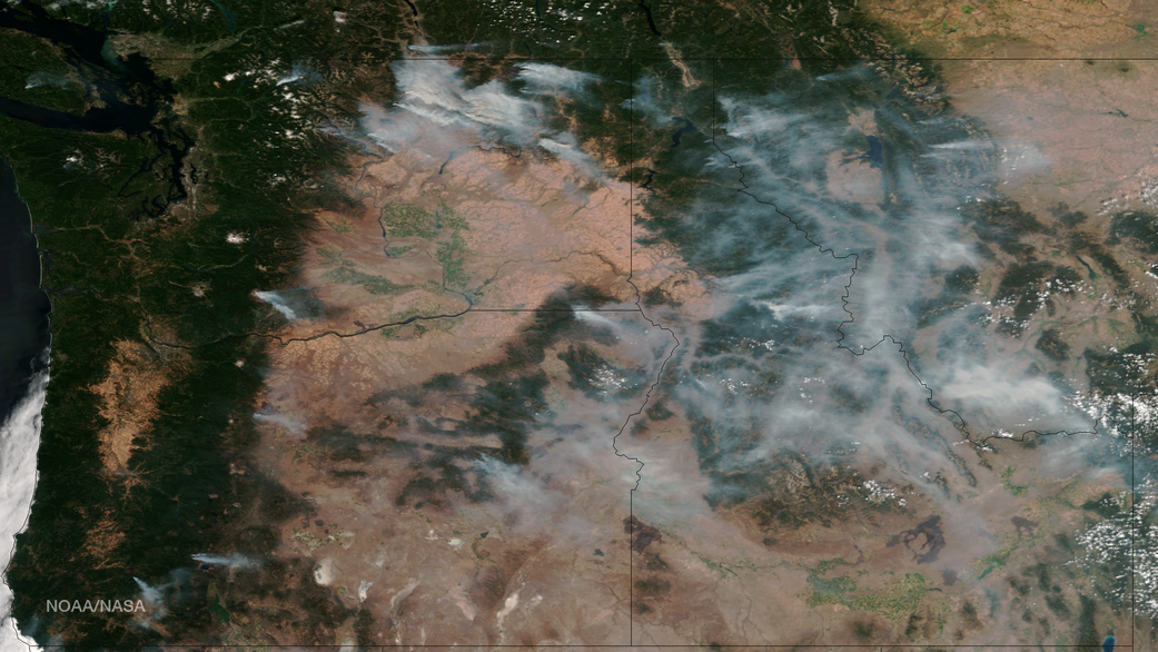 Smoke from fires burning in Washington, Oregon, Idaho and 
