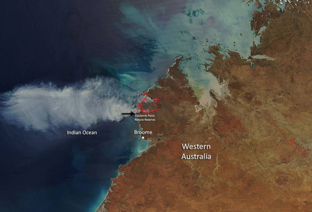 Bushfires Producing Copious Smoke North of Broome, Australia