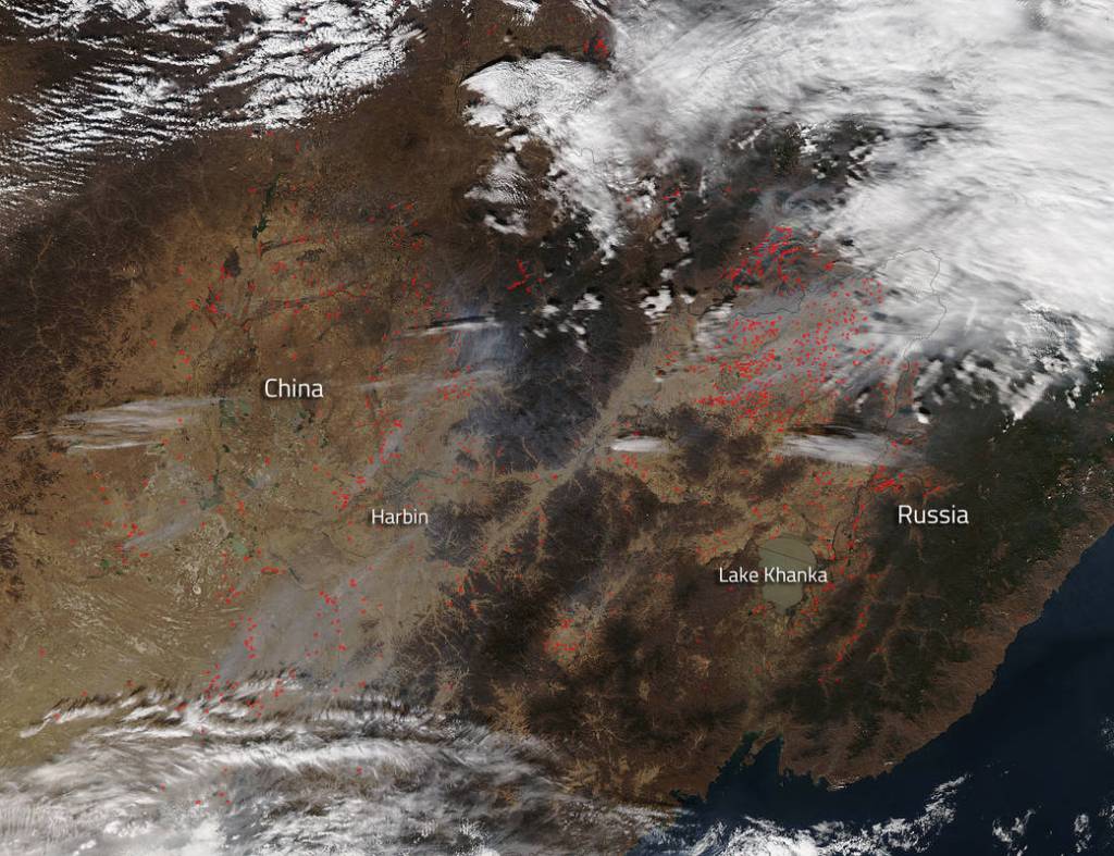 Numerous Fires Cover China’s Landscape