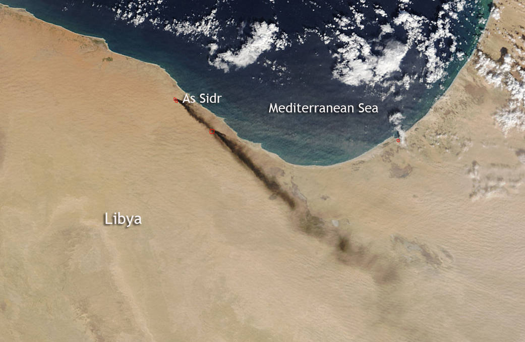 Oil fires in Libya