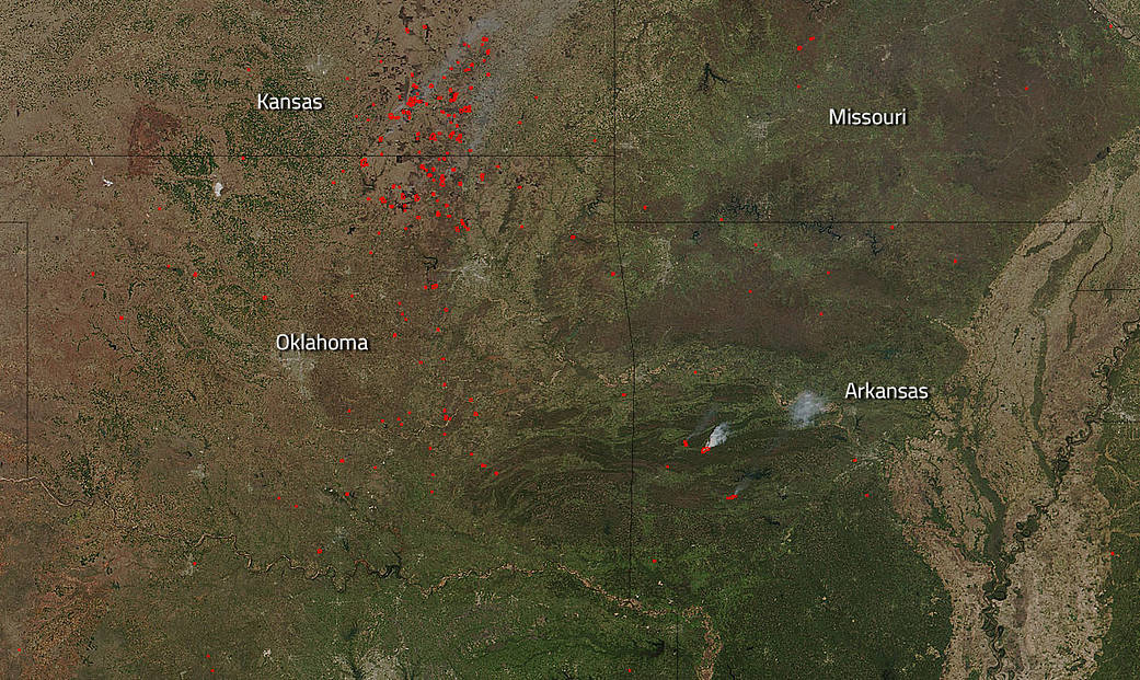 Forest fires in Central U.S.