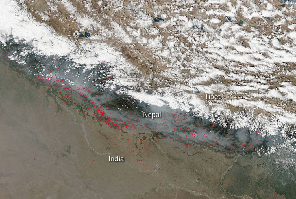 Smoke and Fires in Nepal
