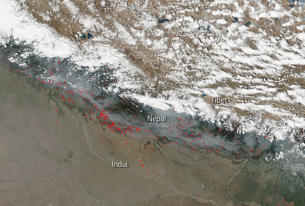 Fires in Tibet