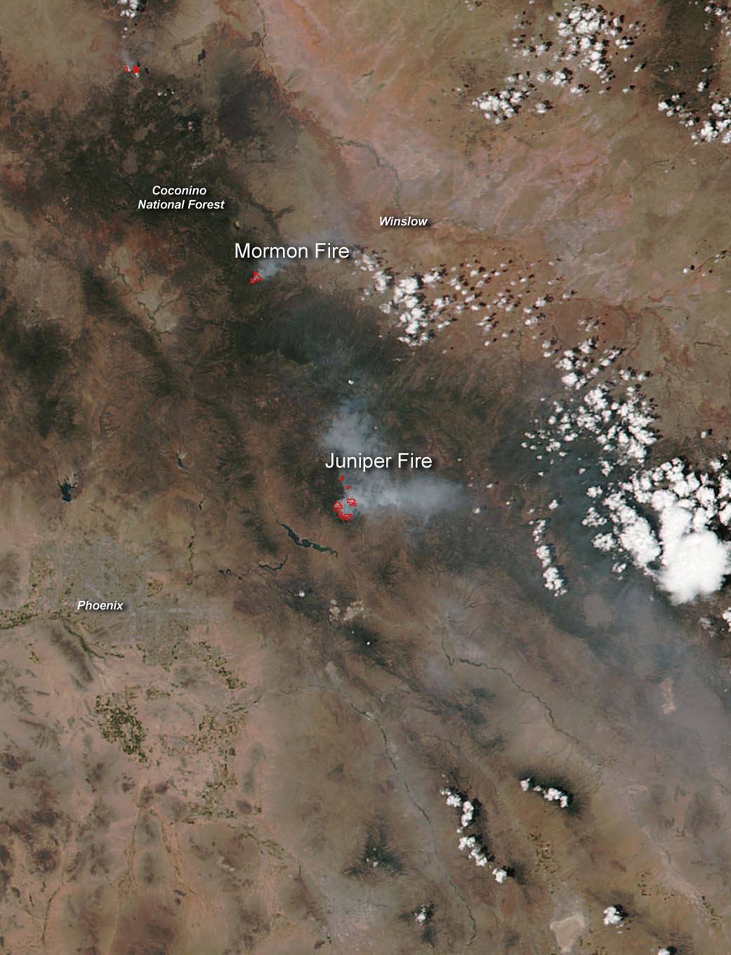 Suomi NPP Image of Arizona Fires