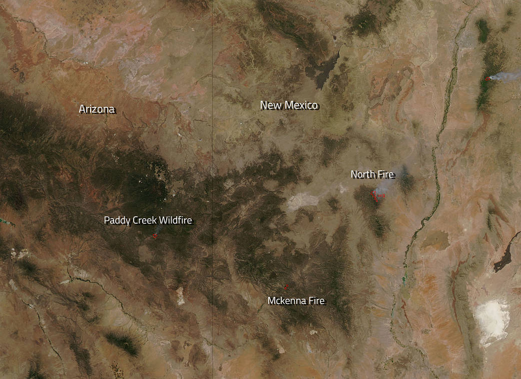 Fires in Arizona and New Mexico