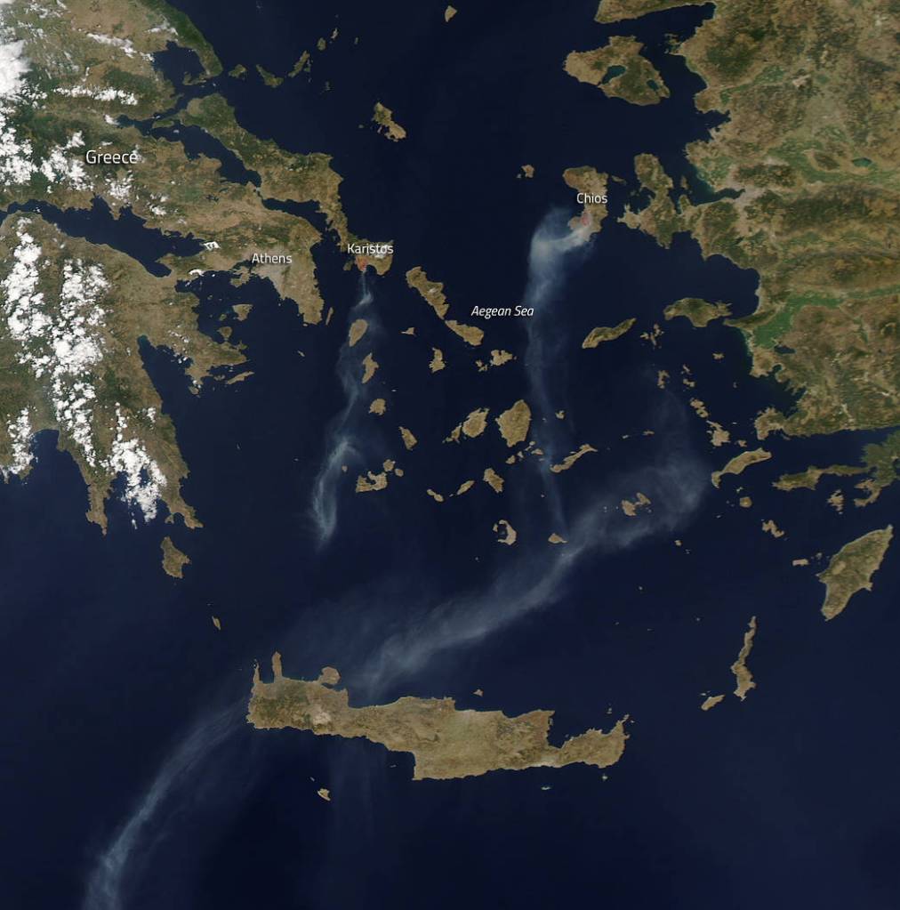 Fires on Two Greek Islands