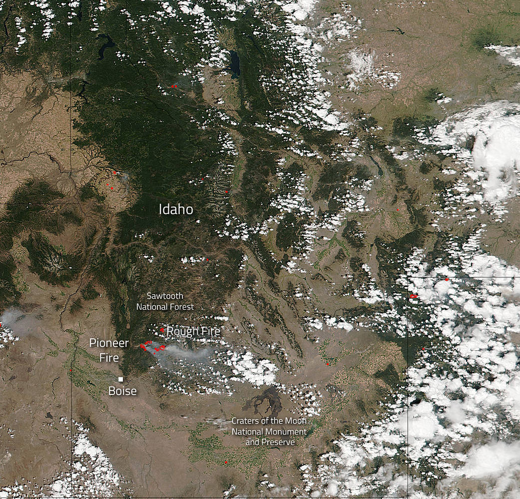 Suomi NPP Image of fires in Idaho