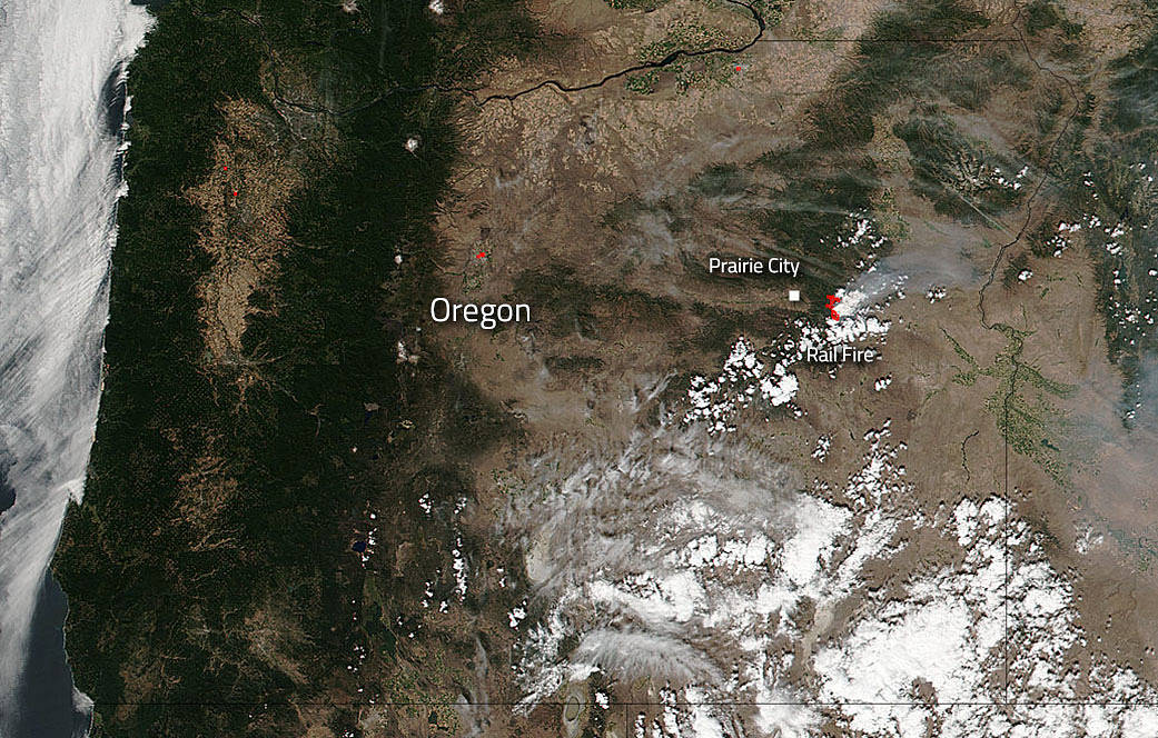 Suomi NPP image of Rail Fire in Oregon