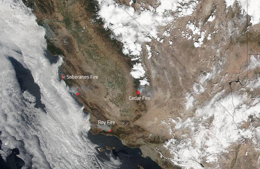 Several Wildfires Burning in Southern California
