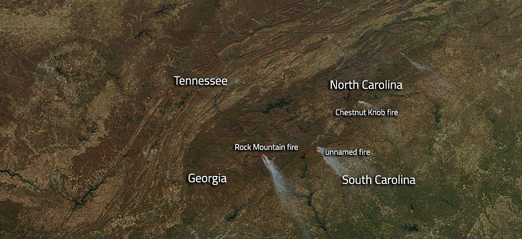 Fires in Southeastern U.S.