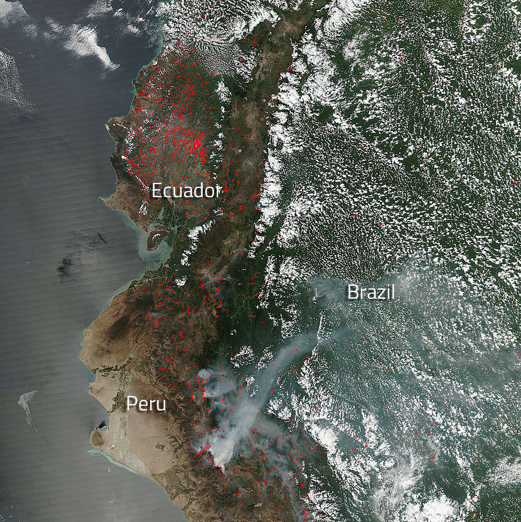 Fires in Ecuador and Peru