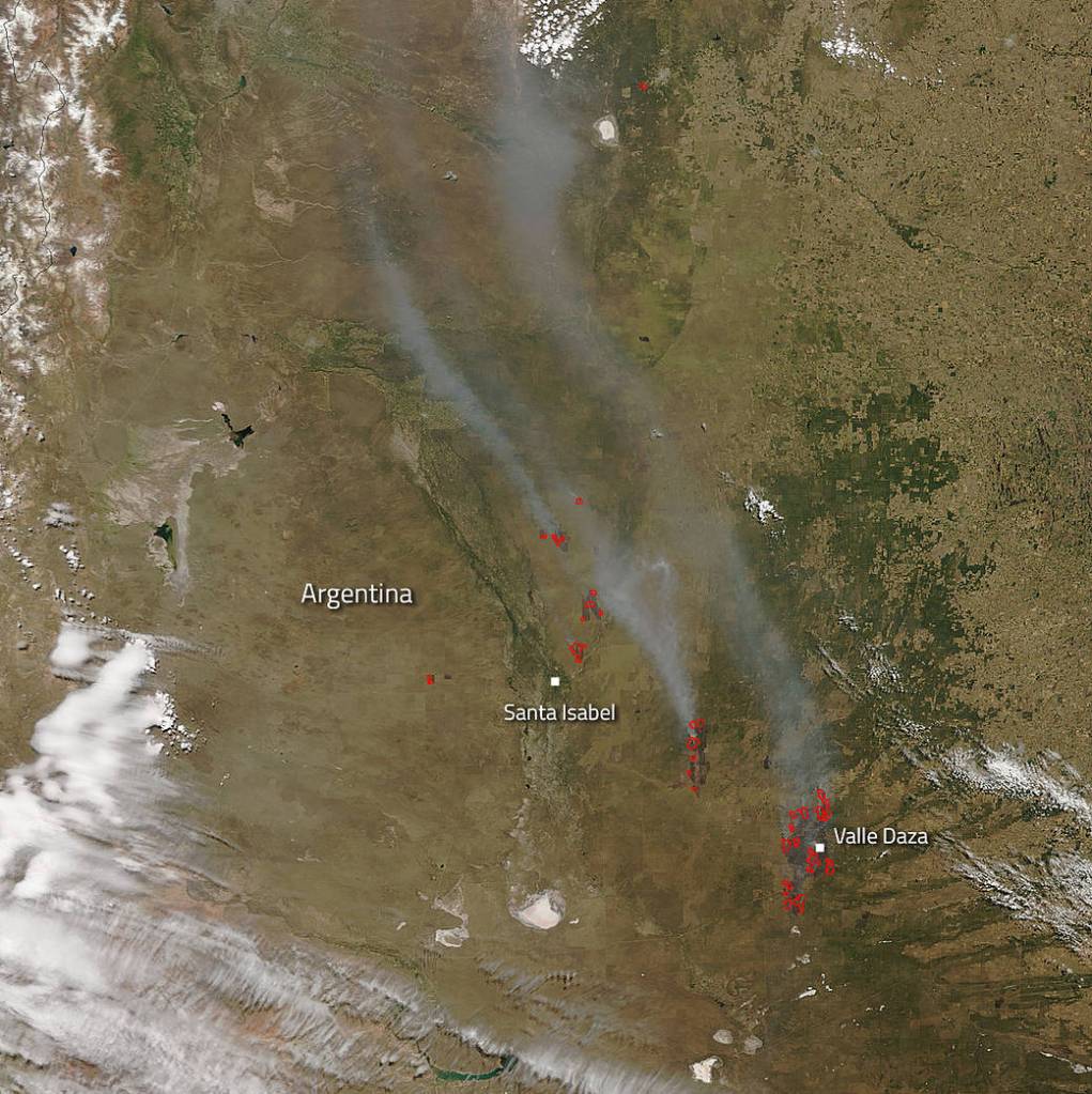 Fires Near Valle Daza, Argentina