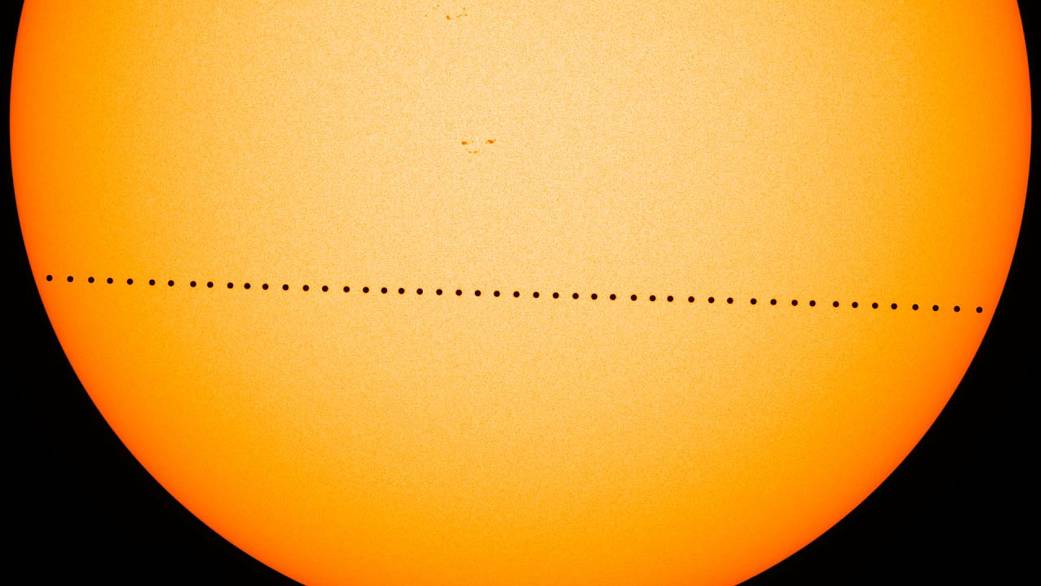 composite image of 2016 Mercury transit from SDO