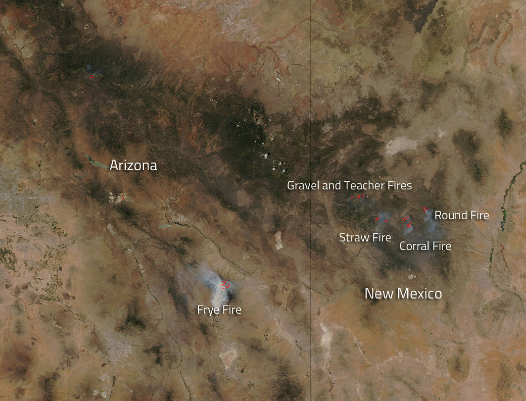 fires in southwestern U.S.
