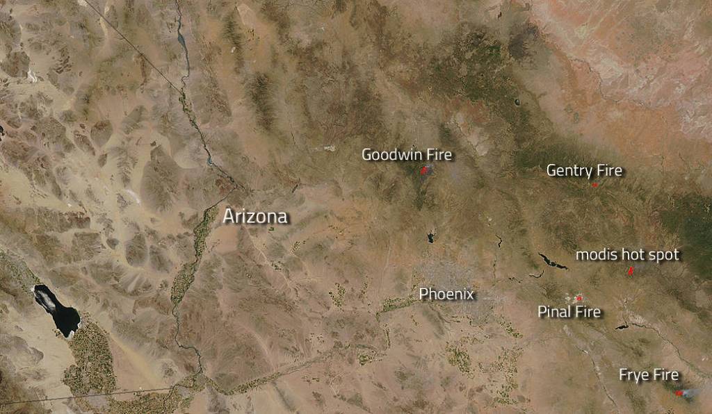 Fires and Hot Spots in Arizona