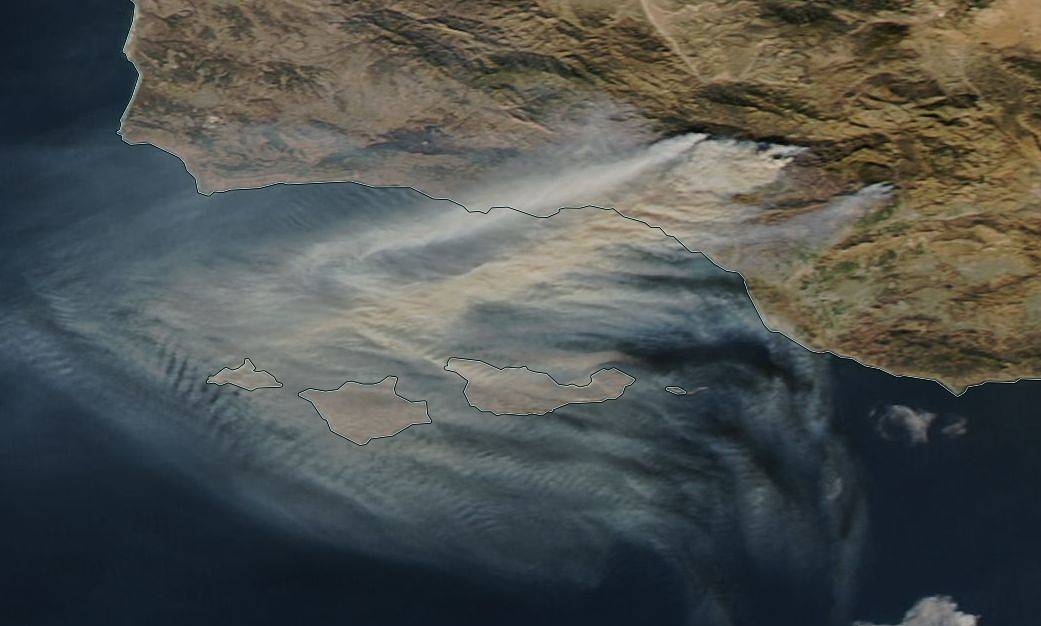 Aqua image of Thomas Fire