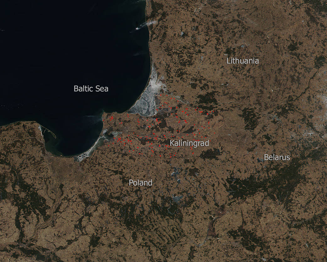 Kaliningrad fires seen by Suomi NPP