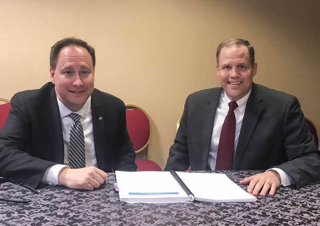 Acting Administrator Lightfoot and Jim Bridenstine at Space Symposium