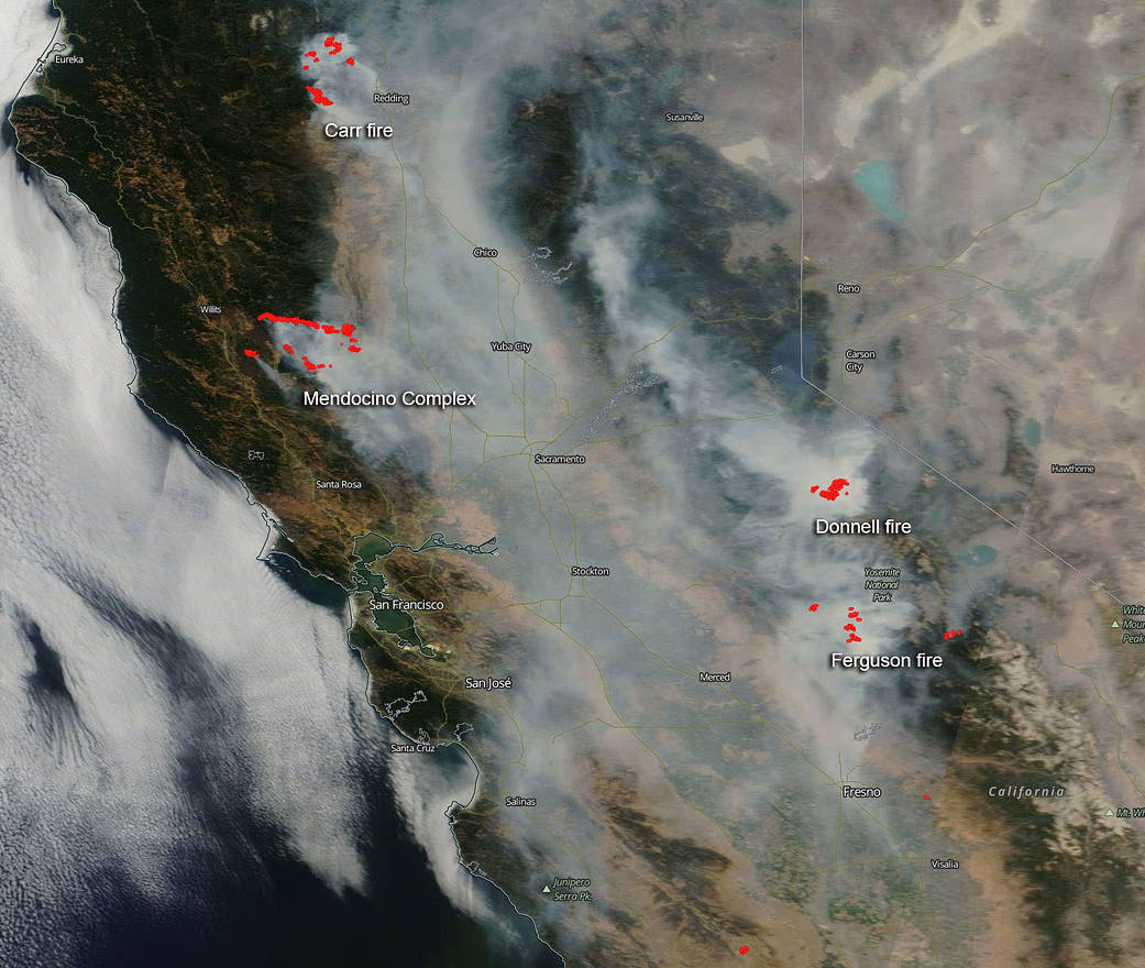 Worldview image of the fires plaguing California