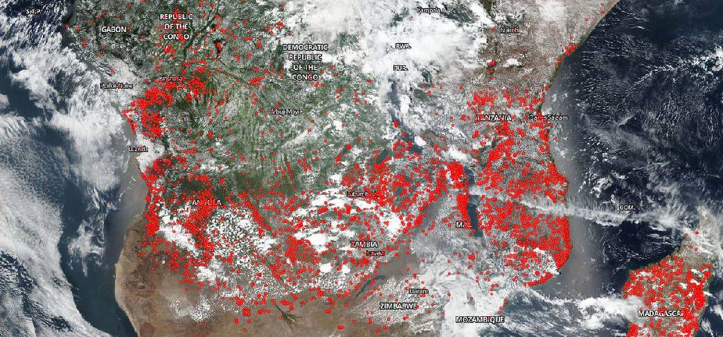 agricultural fires across central africa