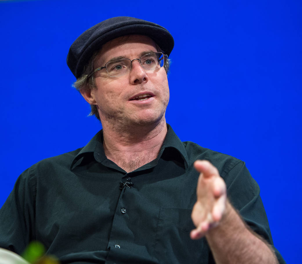 Author of “The Martian” Andy Weir participates in a JPL employee panel discussion in August 2015.