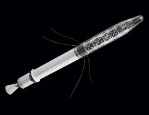 Explorer 1 satellite against black background