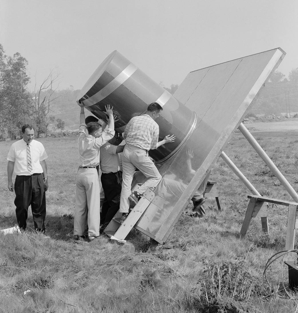 Antenna being assembled in field