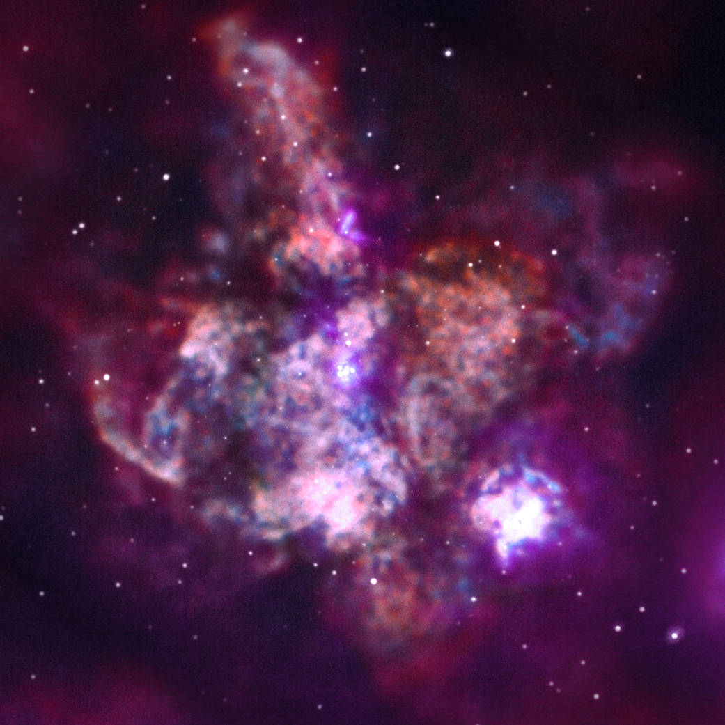 At the center of 30 Doradus thousands of stars are blowing off material and producing intense radiation along with powerful wind