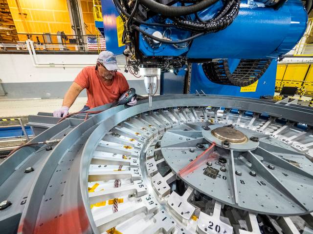 Lockheed Martin Engineers at NASA's Michoud Assembly Facility in New Orleans, Louisiana, perform the first weld on the Orion pre