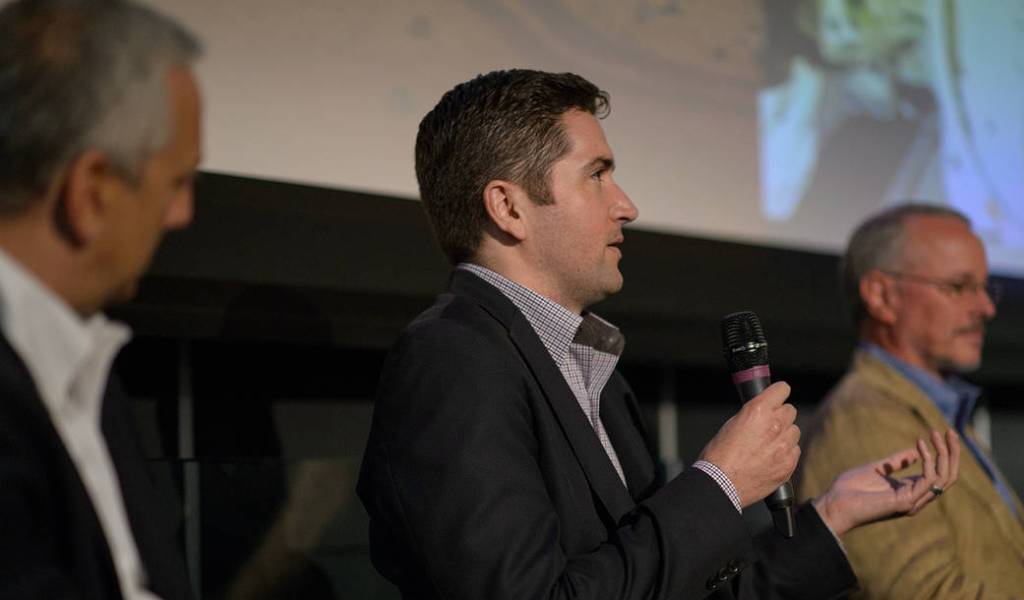Drew Goddard, Screenwriter of “The Martian,” Speaks During a Panel