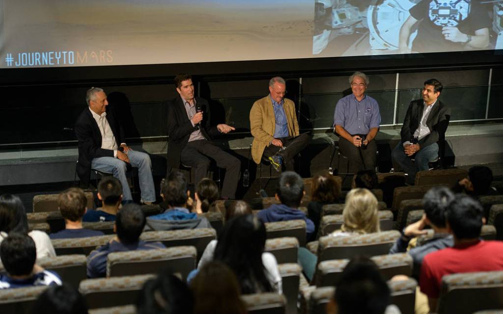 Drew Goddard, Screenwriter of “The Martian,” Speaks During a Panel