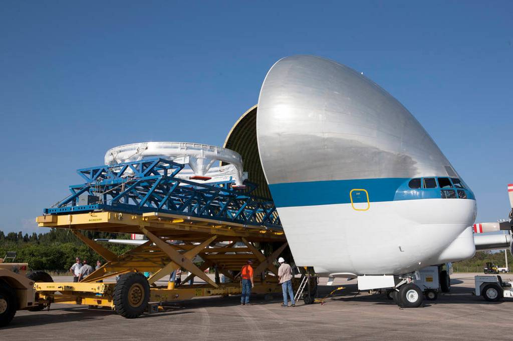 Orion Service Module Stacking Assembly Secured For Flight