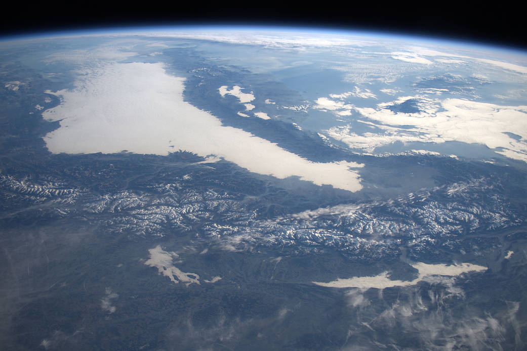 Alps mountains photographed from low Earth orbit