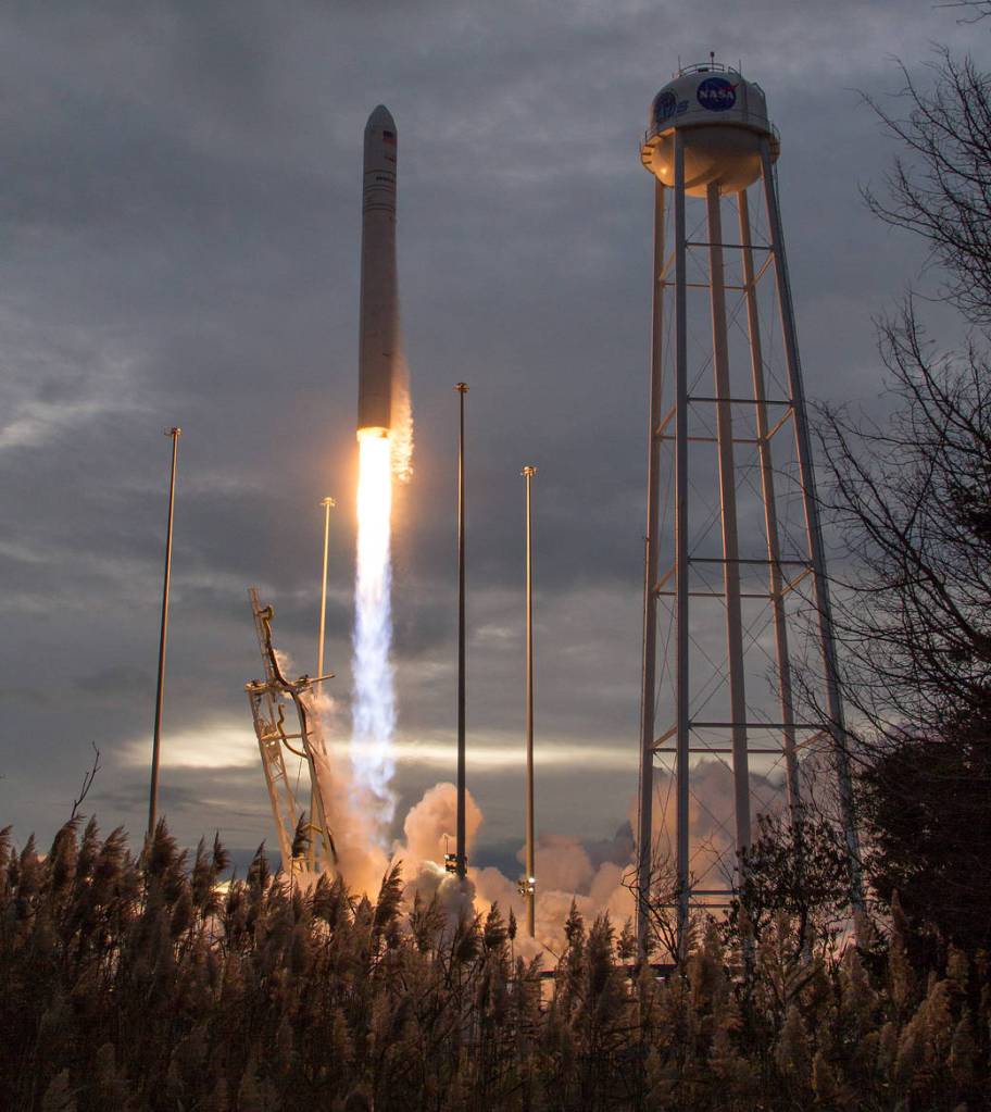Liftoff of Orbital ATK Antares on CRS-8 Mission