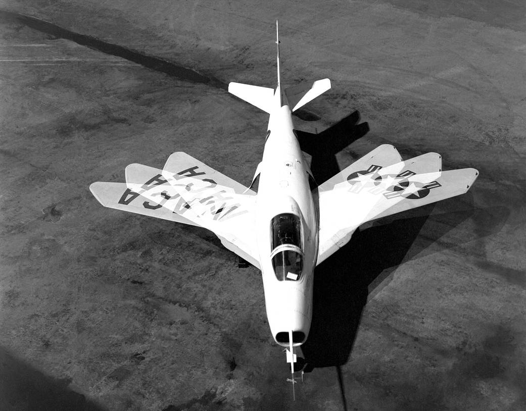 Joe Walker was the first to fly the variable-geometry wing X-5 to a full 60-degree wing-sweep angle, adjusted in flight.