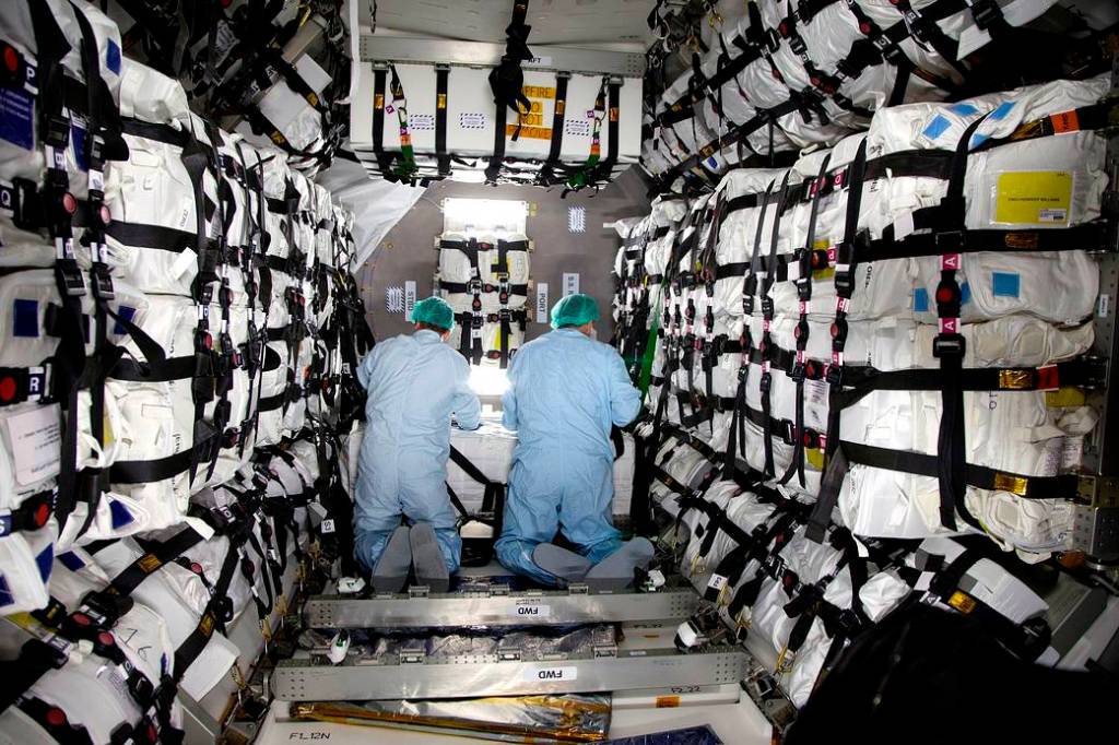 Supplies Loaded in Orbital ATK Cygnus Pressurized Cargo Module